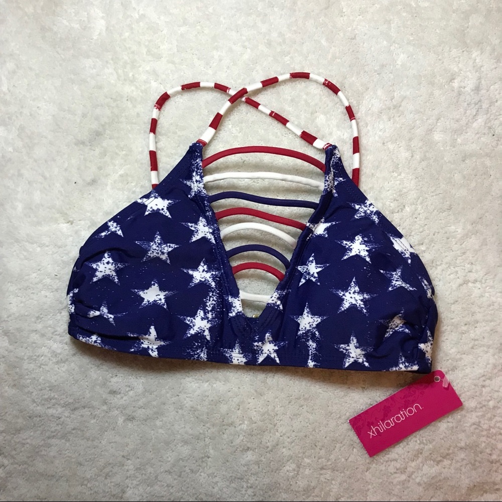 Xhilaration Size XS Stars and Stripes Bikini Top